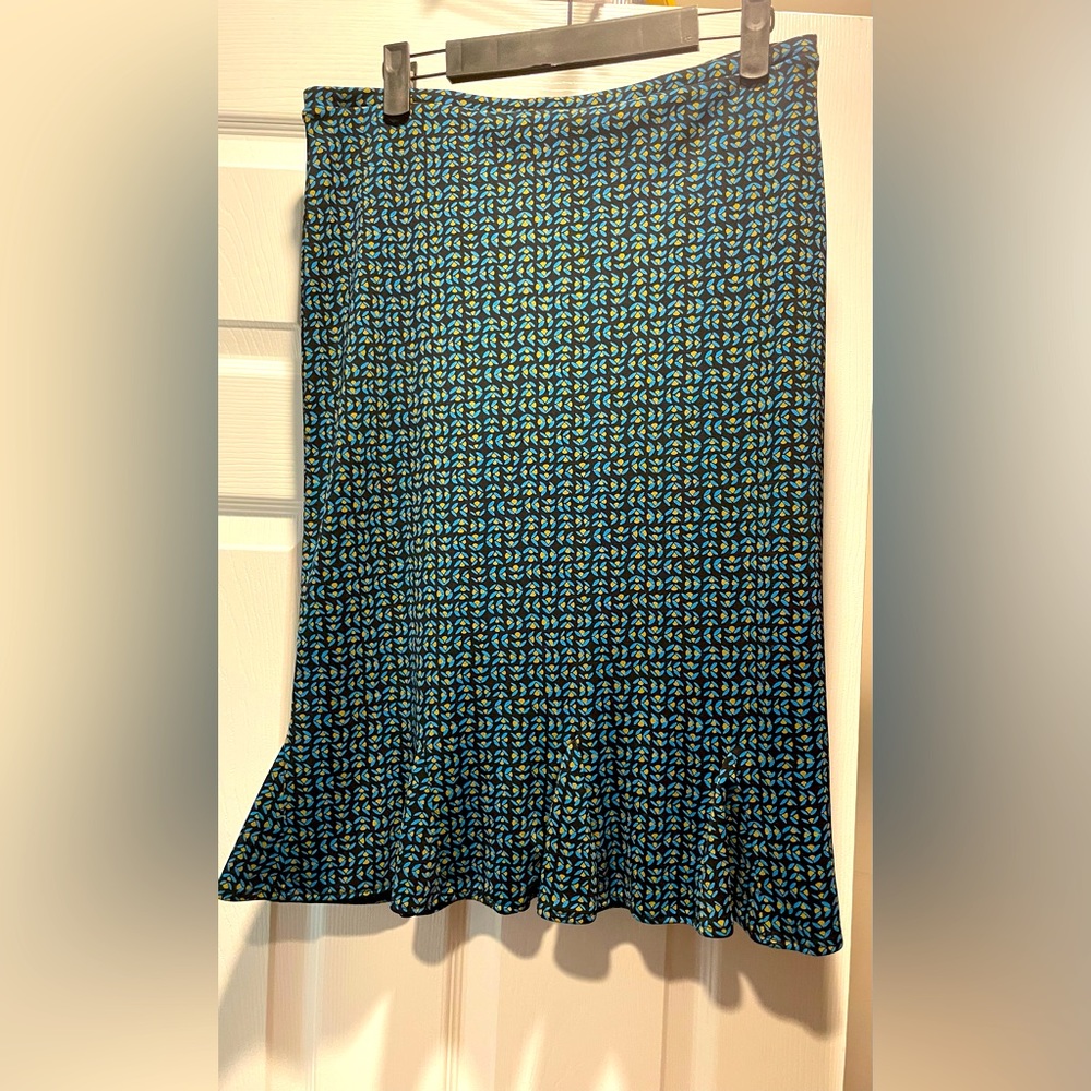 Express Womens Skirt Multicolor Floral Print Lined Polyester
